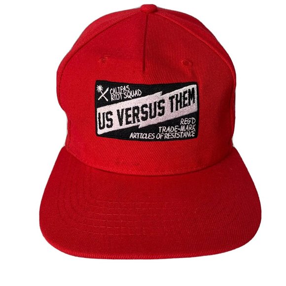 Us Versus Them Snapback Baseball Cap Truckers Hat Skater Streetwear Red - Picture 1 of 10